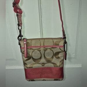 Coach Y2k Signature Pink Stripe Crossbody